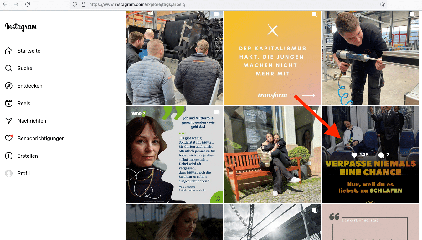 Instagram Posts zu #arbeit