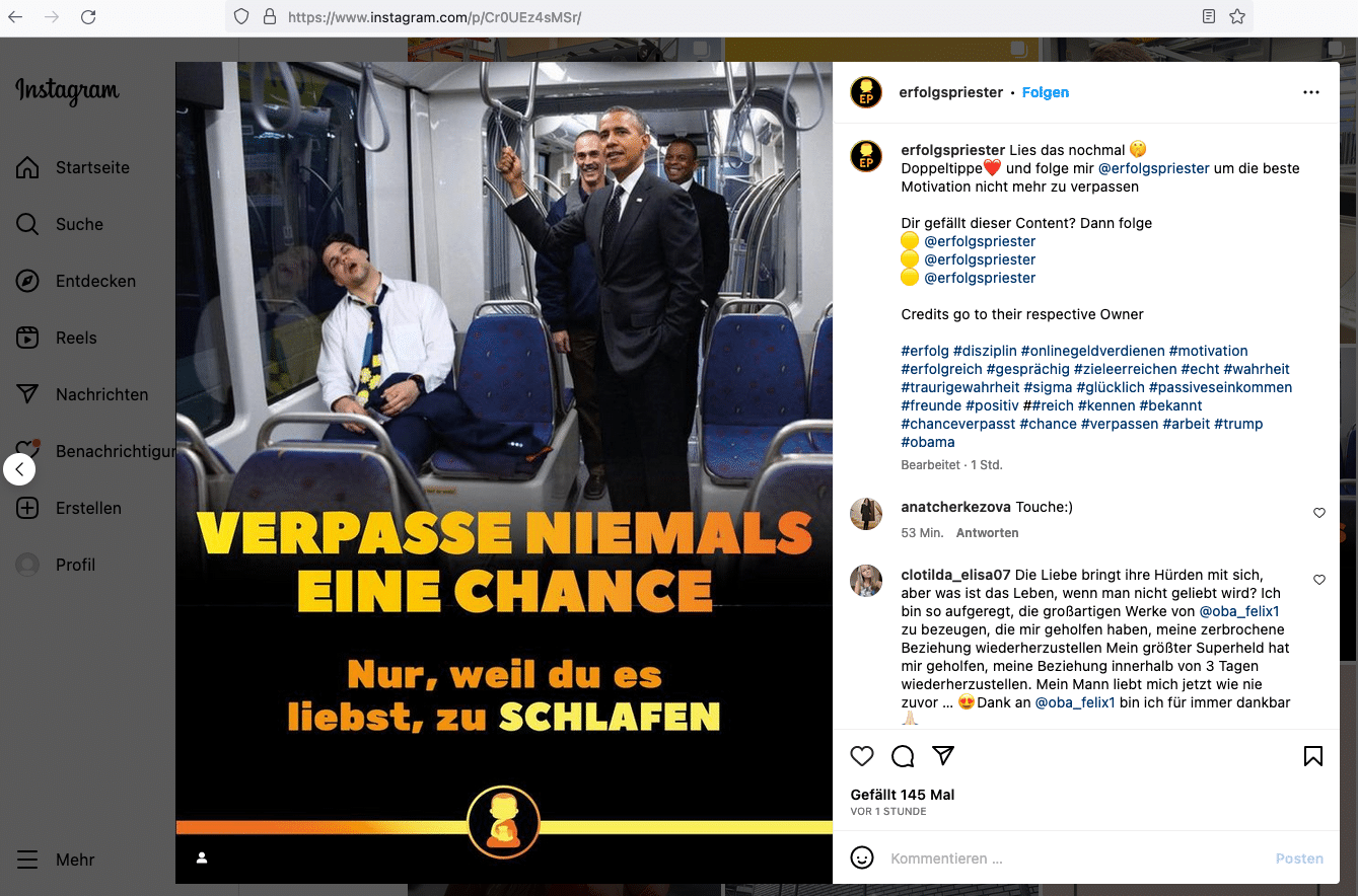 Post von erfolgspriester